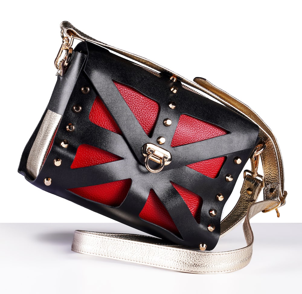 Milanaleesa Iconic Premium Leather Bag – Red & Gold