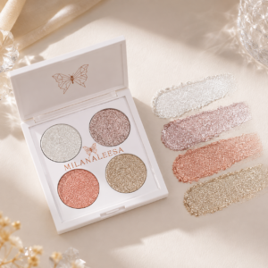 Crystal Nude four-shade diamond glitter eyeshadow swatches